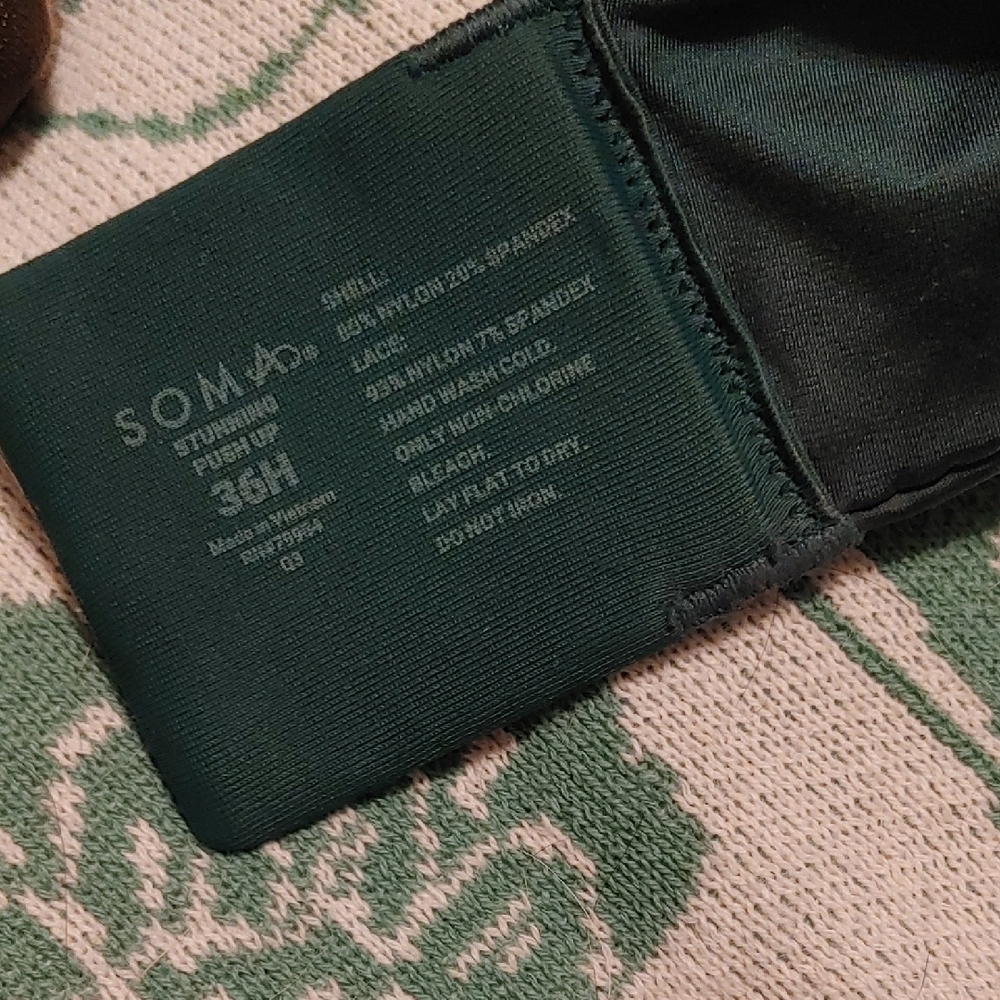 Soma Lace Overlay Push-Up Bra - Dark Green - Picture 5 of 10